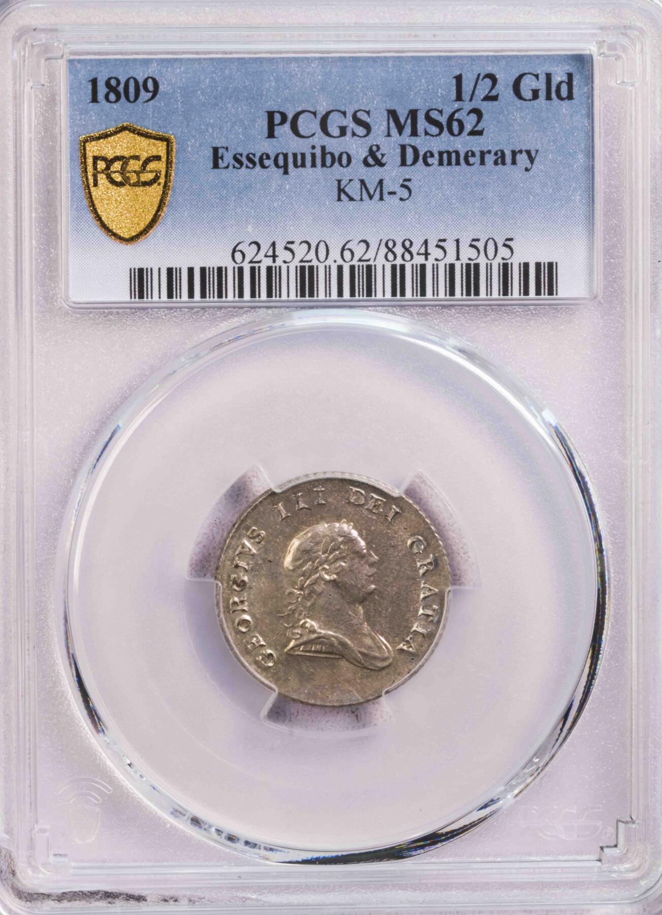PCGS-MS62 1809埃斯奎波首版乔三半盾银币 唯一亚军