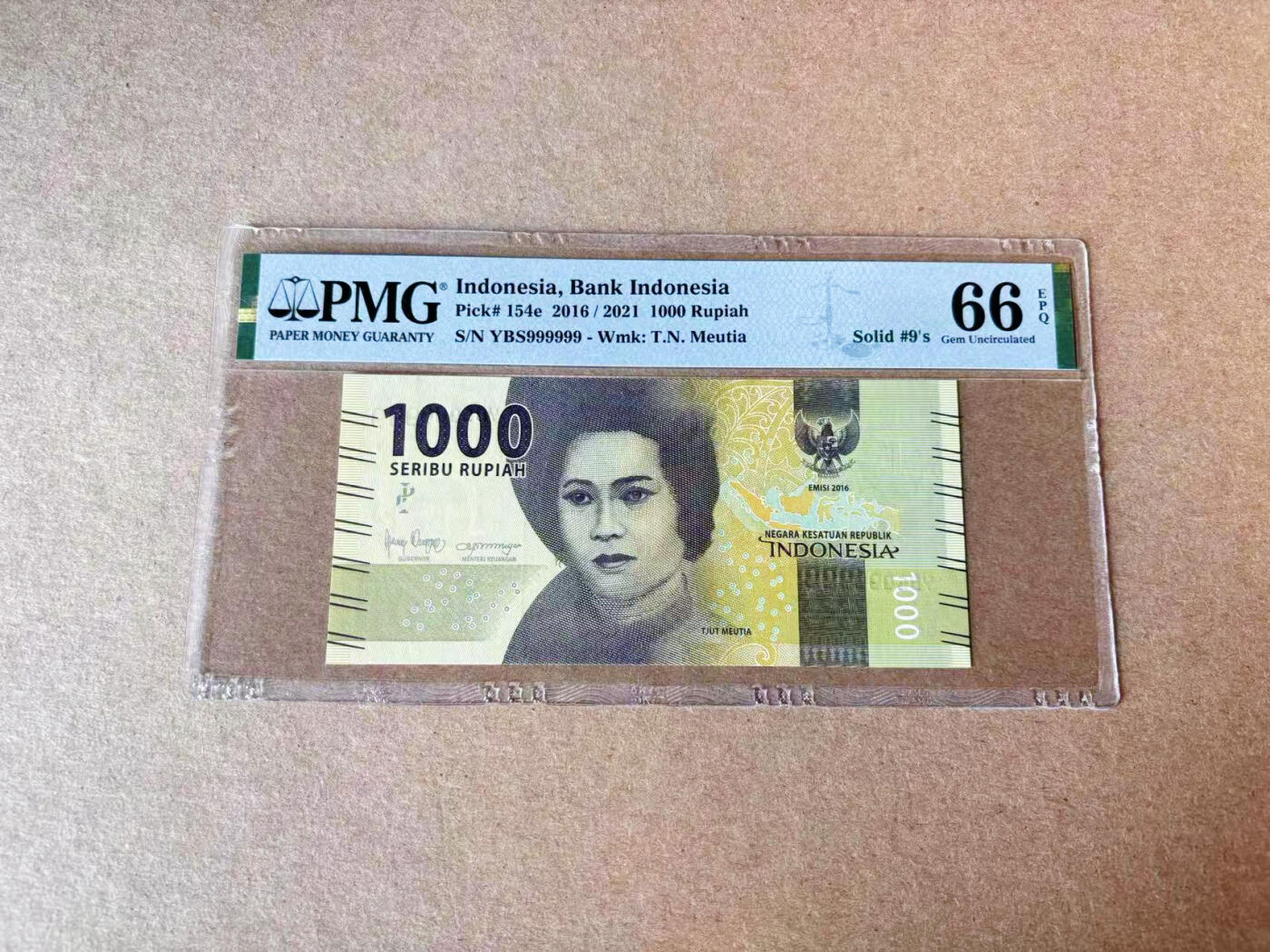 【Blue Auction】✨世界纸币精拍第609期【精】  【全同9】印尼 2016年1000卢比 PMG66EPQ 