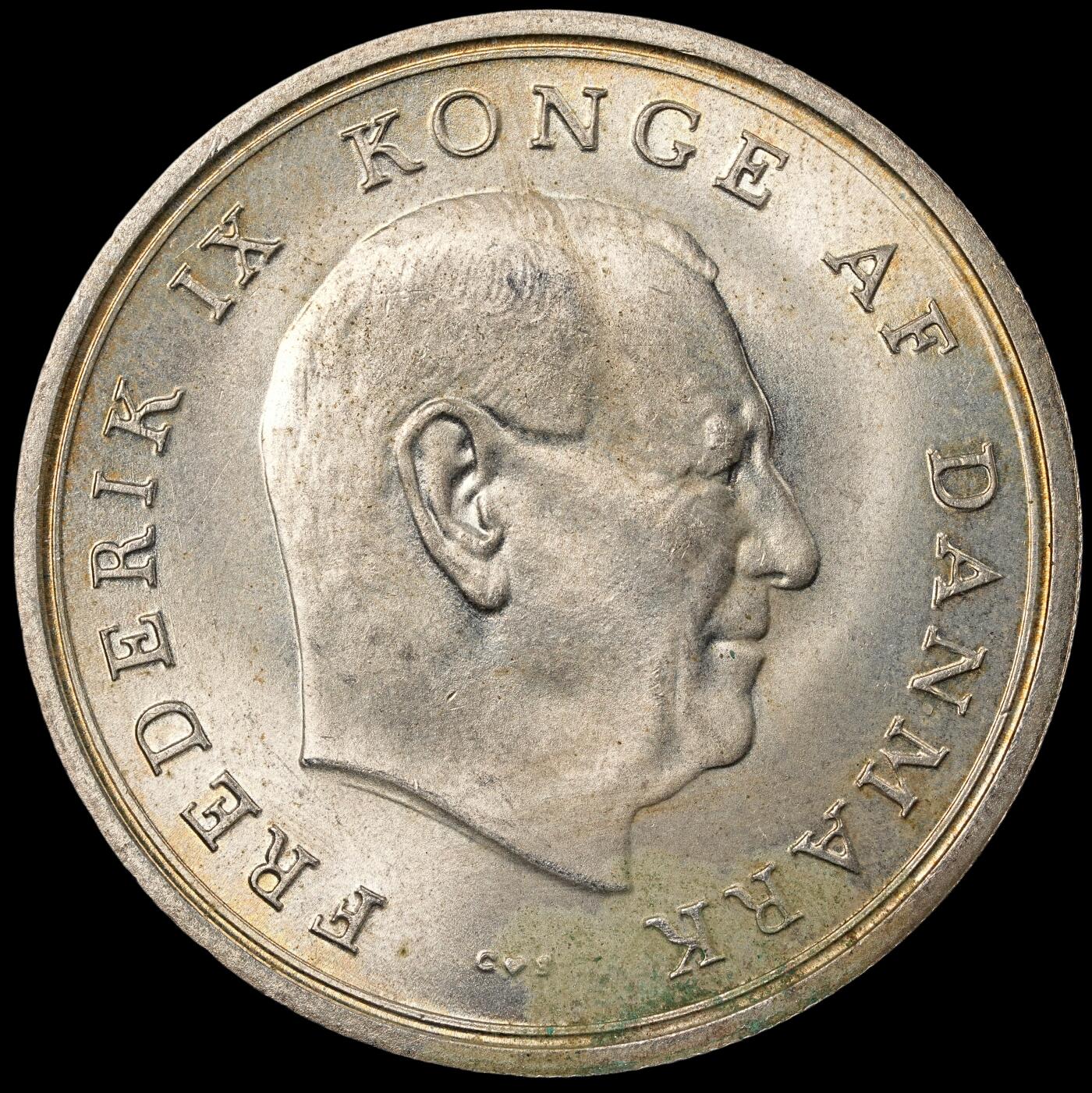 修遠堂世界钱币第五十四期 全场包邮 1967年丹麦玛格丽特公主结婚纪念10克朗银币 20.40g，含银80%