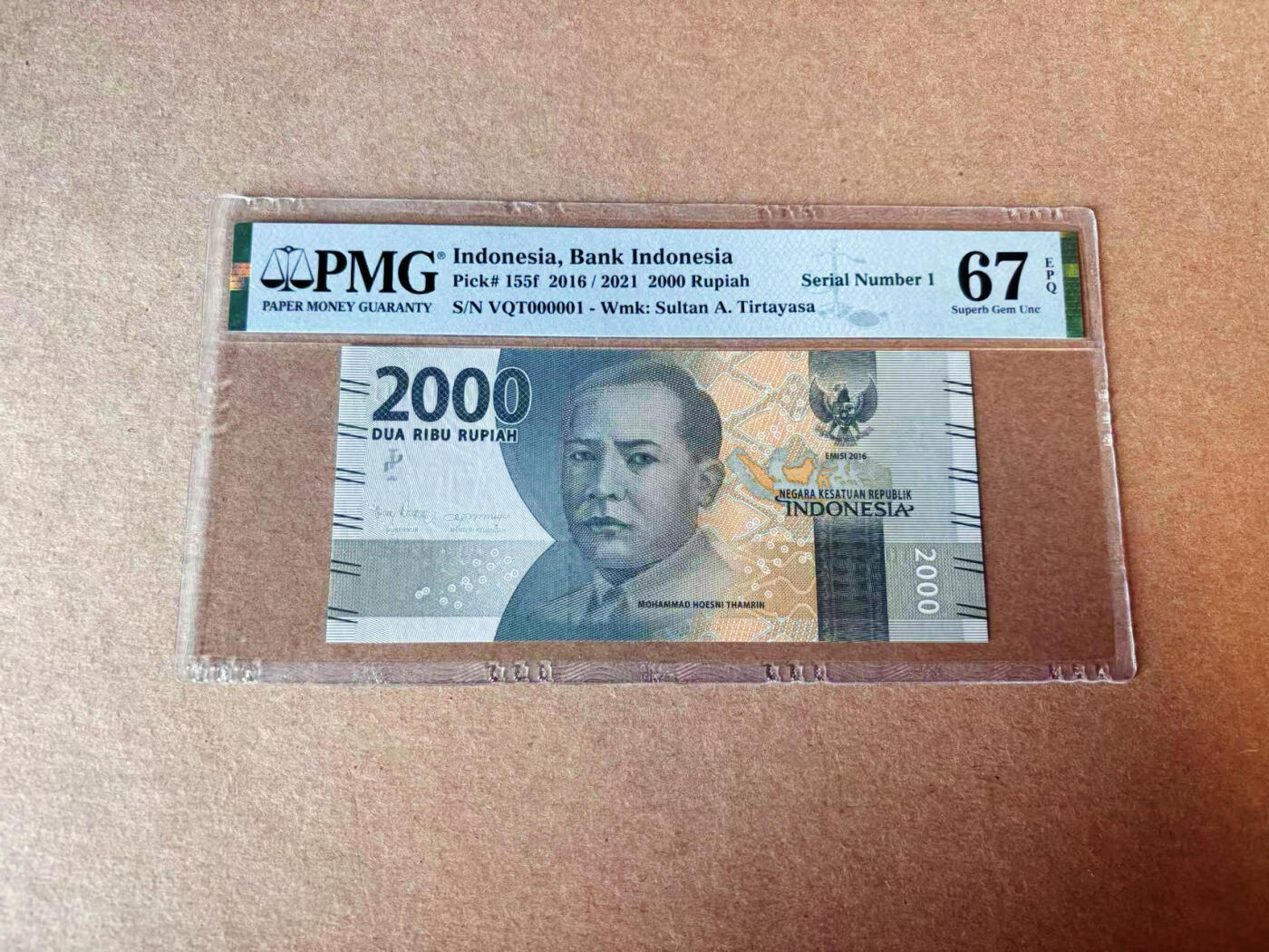 【Blue Auction】✨世界纸币精拍第609期【精】 【1号小号】印尼 2016年2000卢比 PMG67EPQ 高分