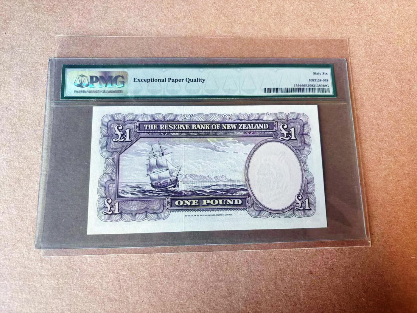 【Blue Auction】✨世界纸币精拍第609期【精】 新西兰 1967年1镑 库克船长 PMG66EPQ 