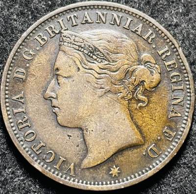 文馨钱币收藏第 212 场，英系老铜币场 - 少见传世美品 1888 年发财年英属泽西 1/12 先令铜币，维多利亚女王版