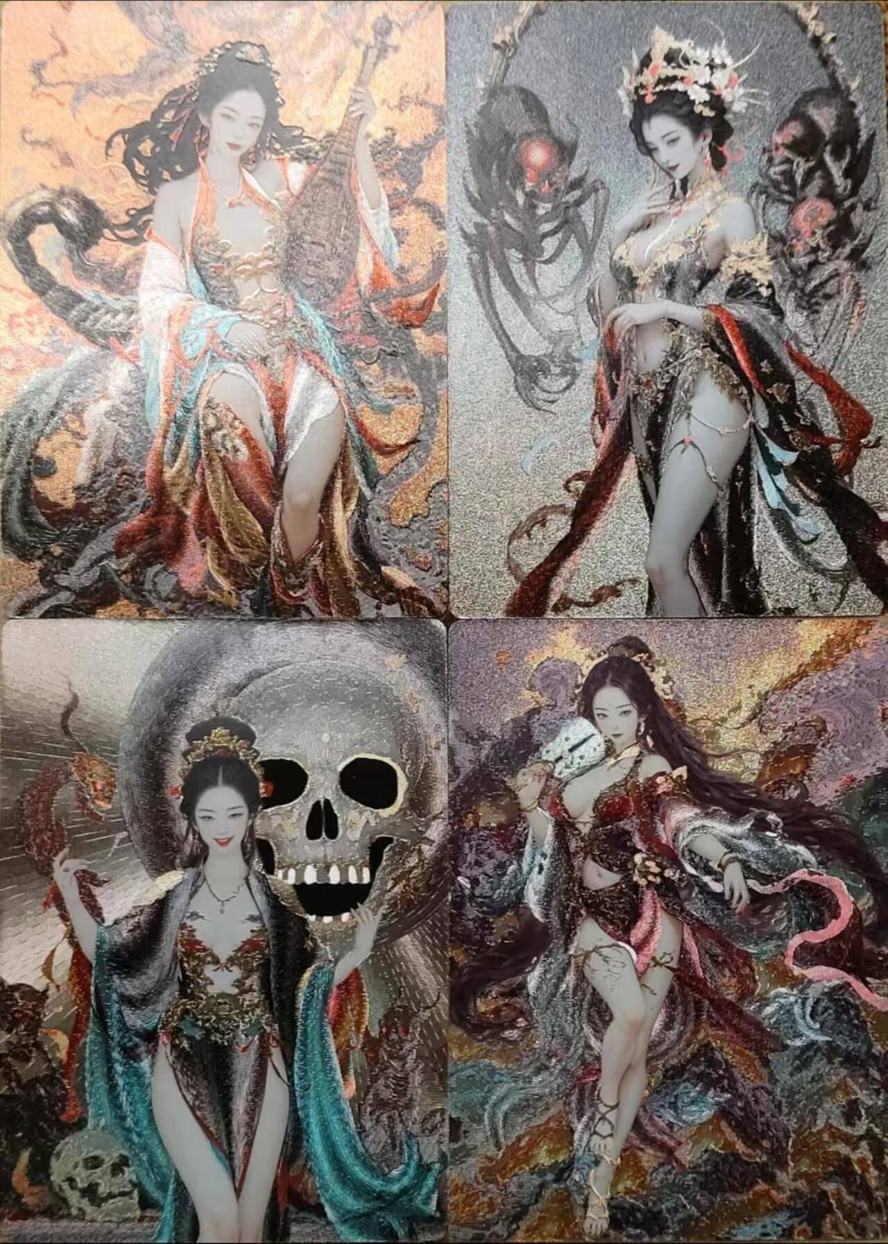 龍虎卡牌第21场（一懒 众衫小，薪尽 自然凉。） 半粗4张 妖仙奇缘-(媚-蜘蛛精  媚-蝎子精  媚-铁扇公主  媚-白骨精)
