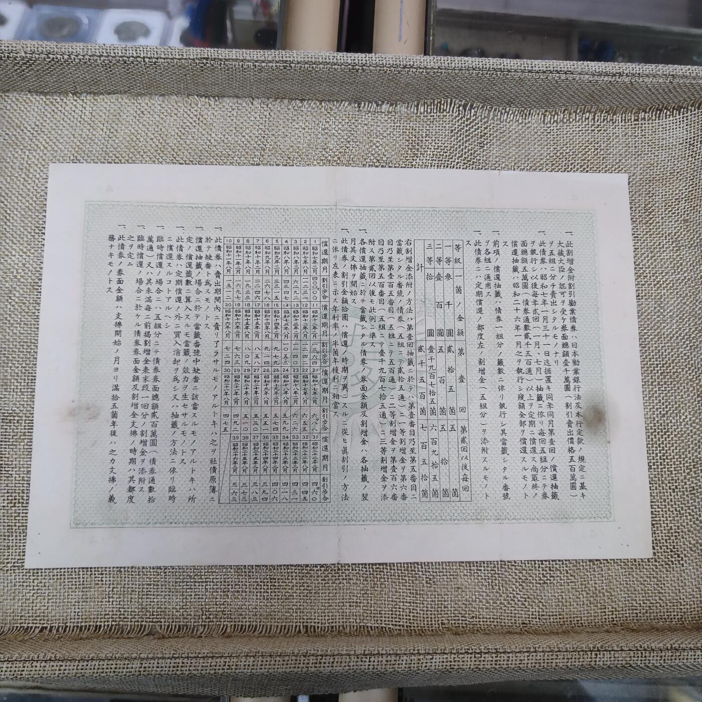 PCAI钱币14-175 二战时期公债小专场 日本二战公债  贰拾圆  067672 