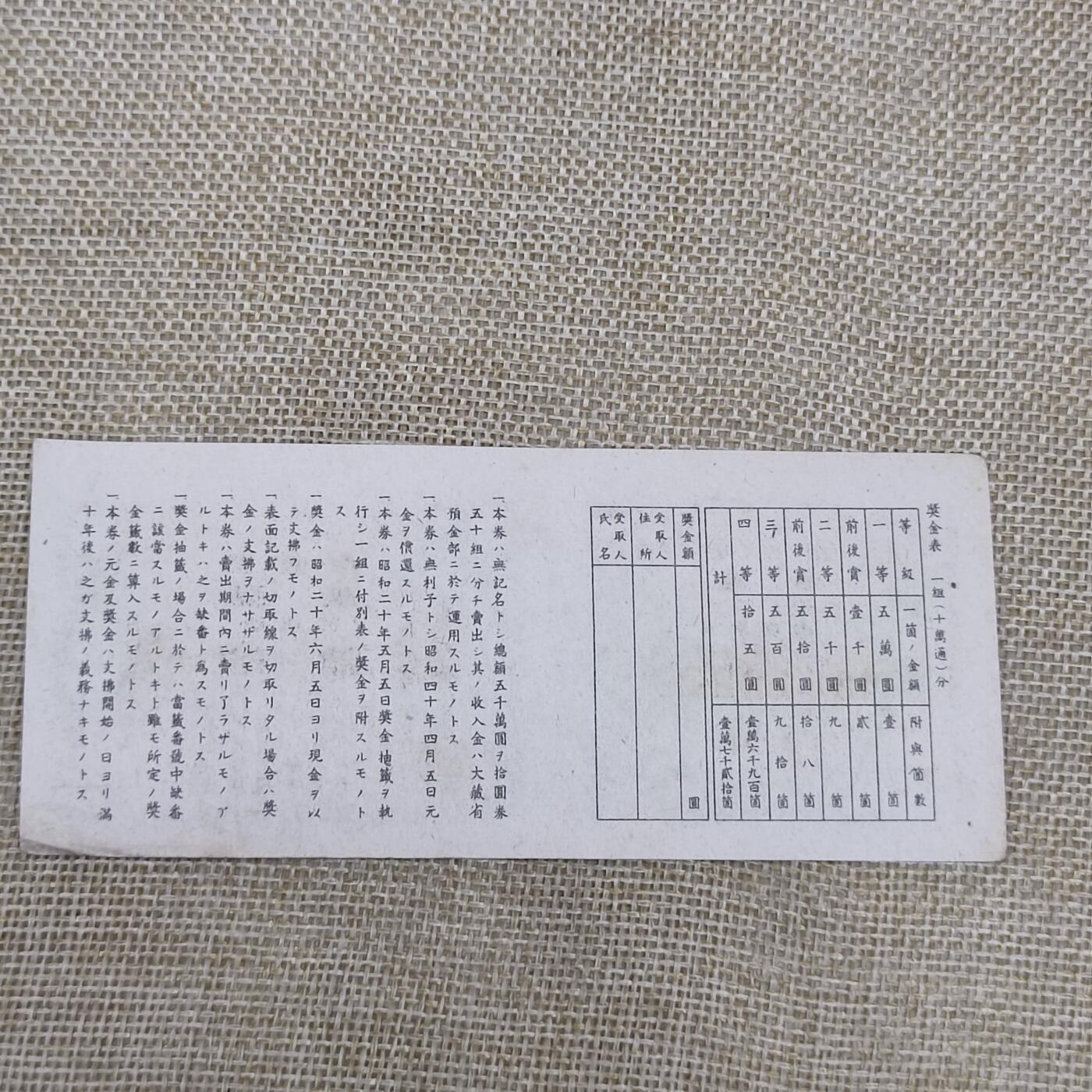PCAI钱币14-175 二战时期公债小专场 日本二战 福券