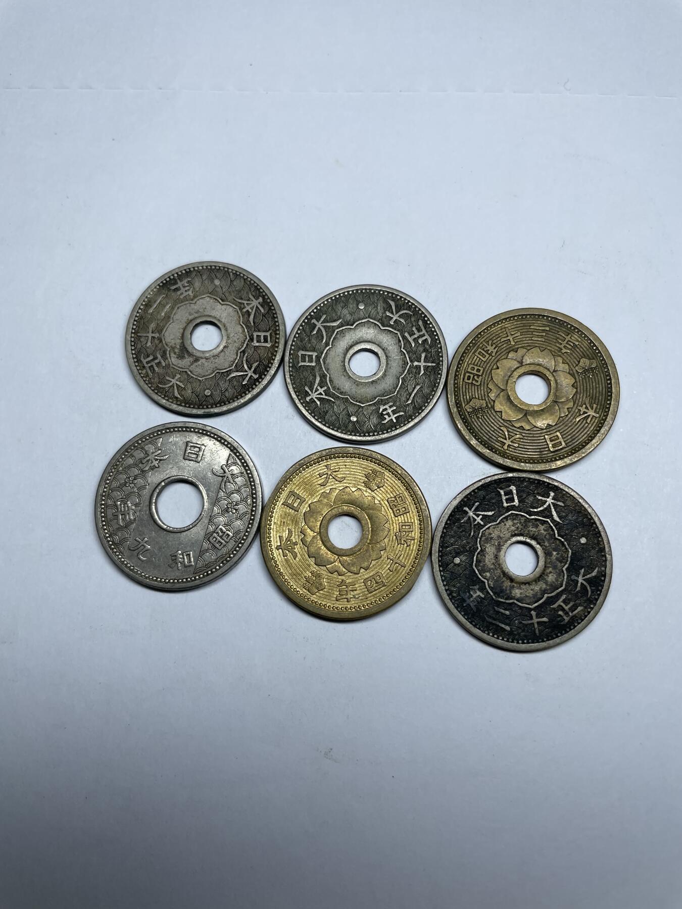 每日一拍，2025年集古藏今外币拍卖第一期-第4场—（总第194拍），可以寄存60天，满160元包邮。 日本十钱6枚