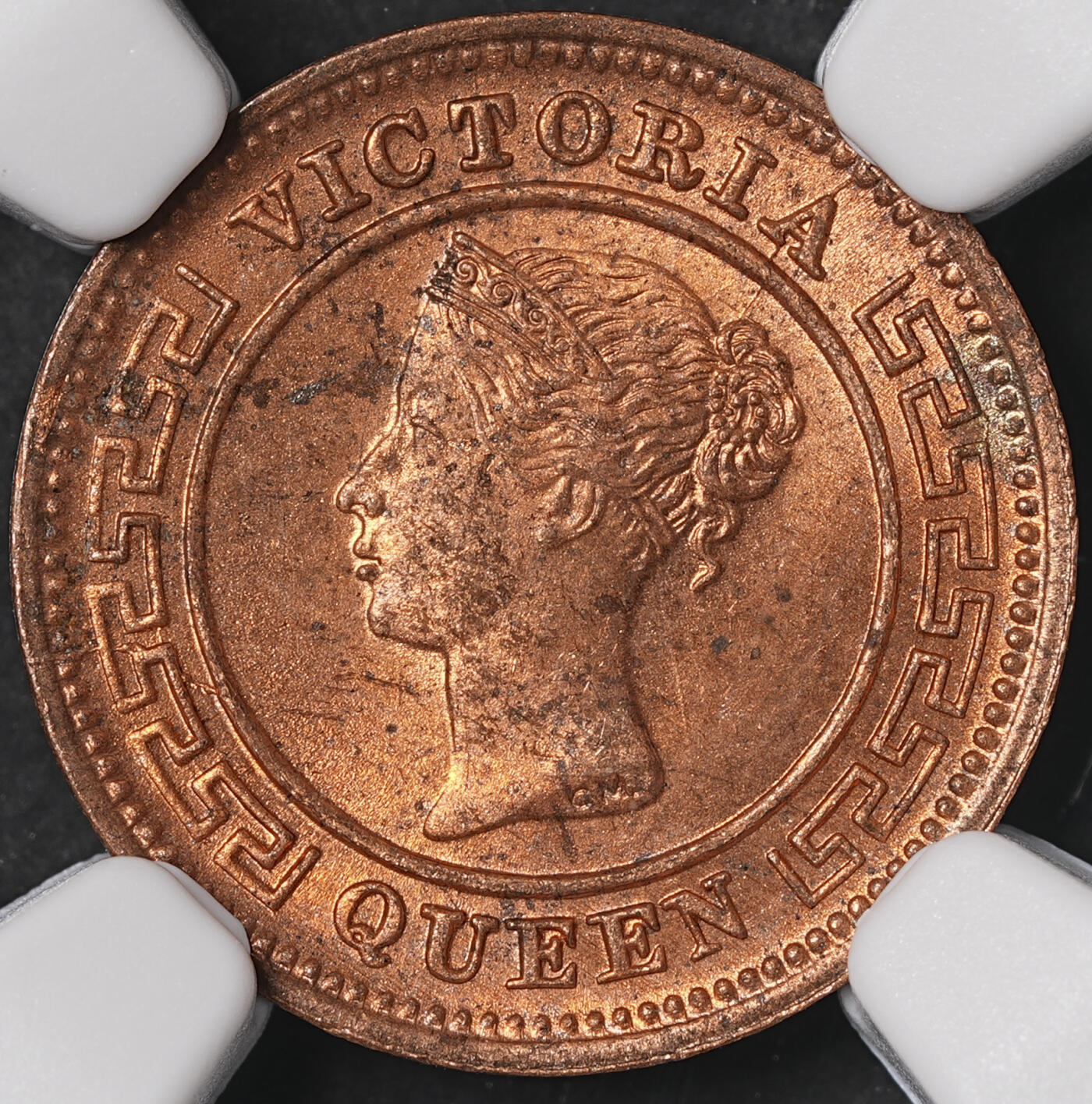 修遠堂世界钱币第五十五期 全场包邮 NGC MS64RB 1890年英属锡兰1/4分铜币