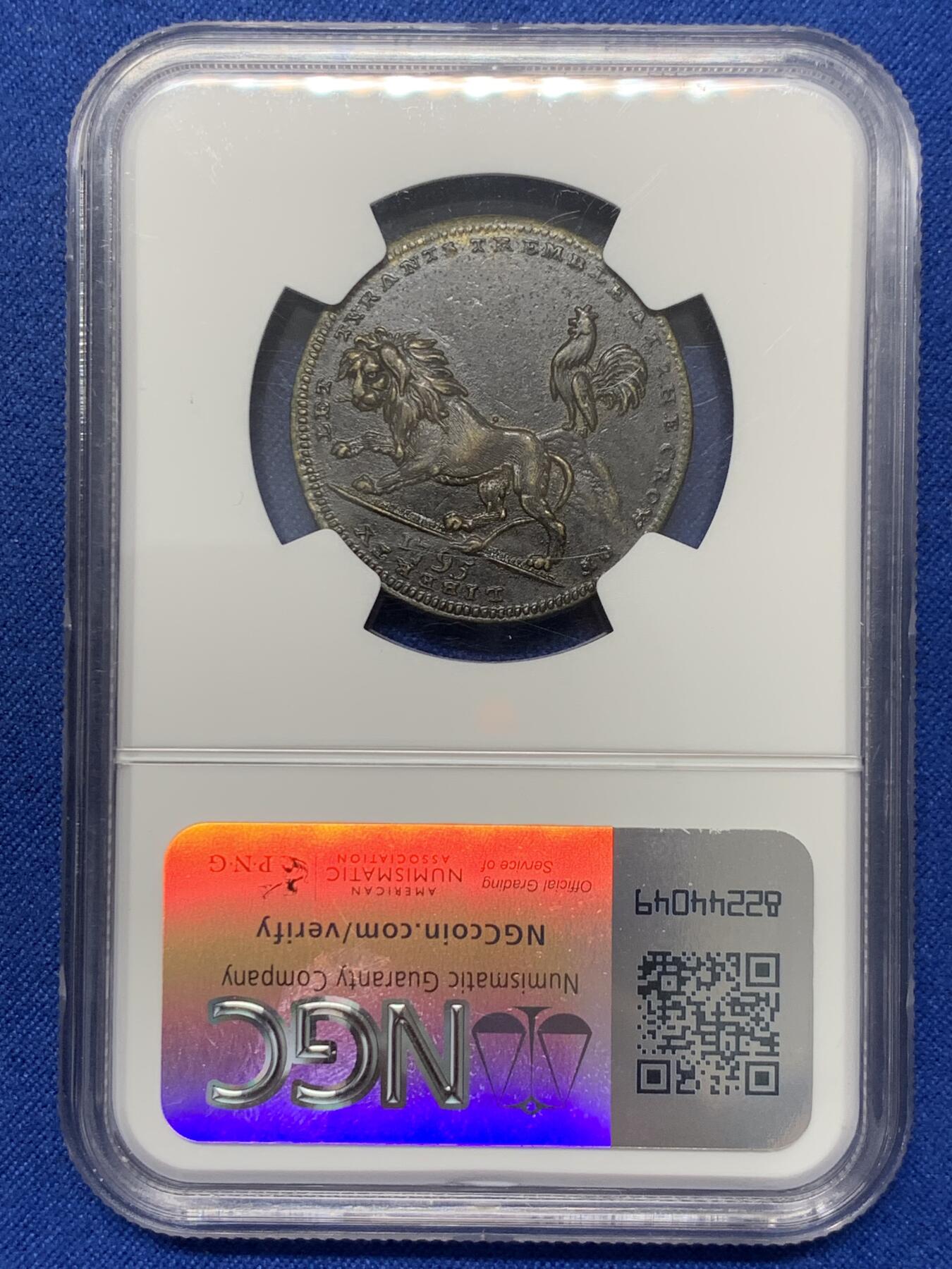 《竞宝斋》第347场 周日，周一，周二  3场连拍 （全场包邮） NGC AUD 英国1795年1/2便士代用币