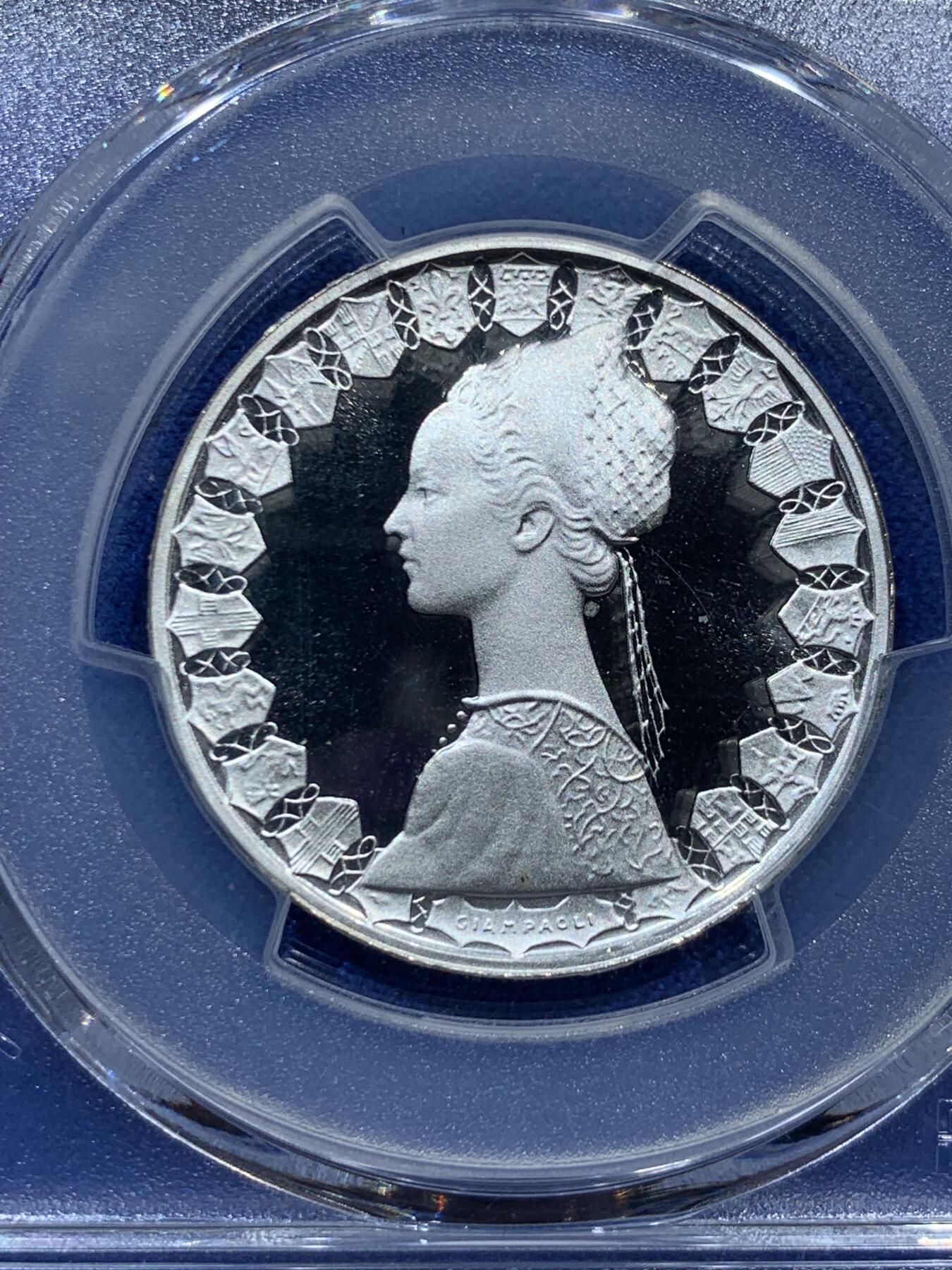 《竞宝斋》第347场 周日，周一，周二  3场连拍 （全场包邮） PCGS PR68DCAM 意大利1991年女神精制500里拉银币，发行量只有1.1W枚