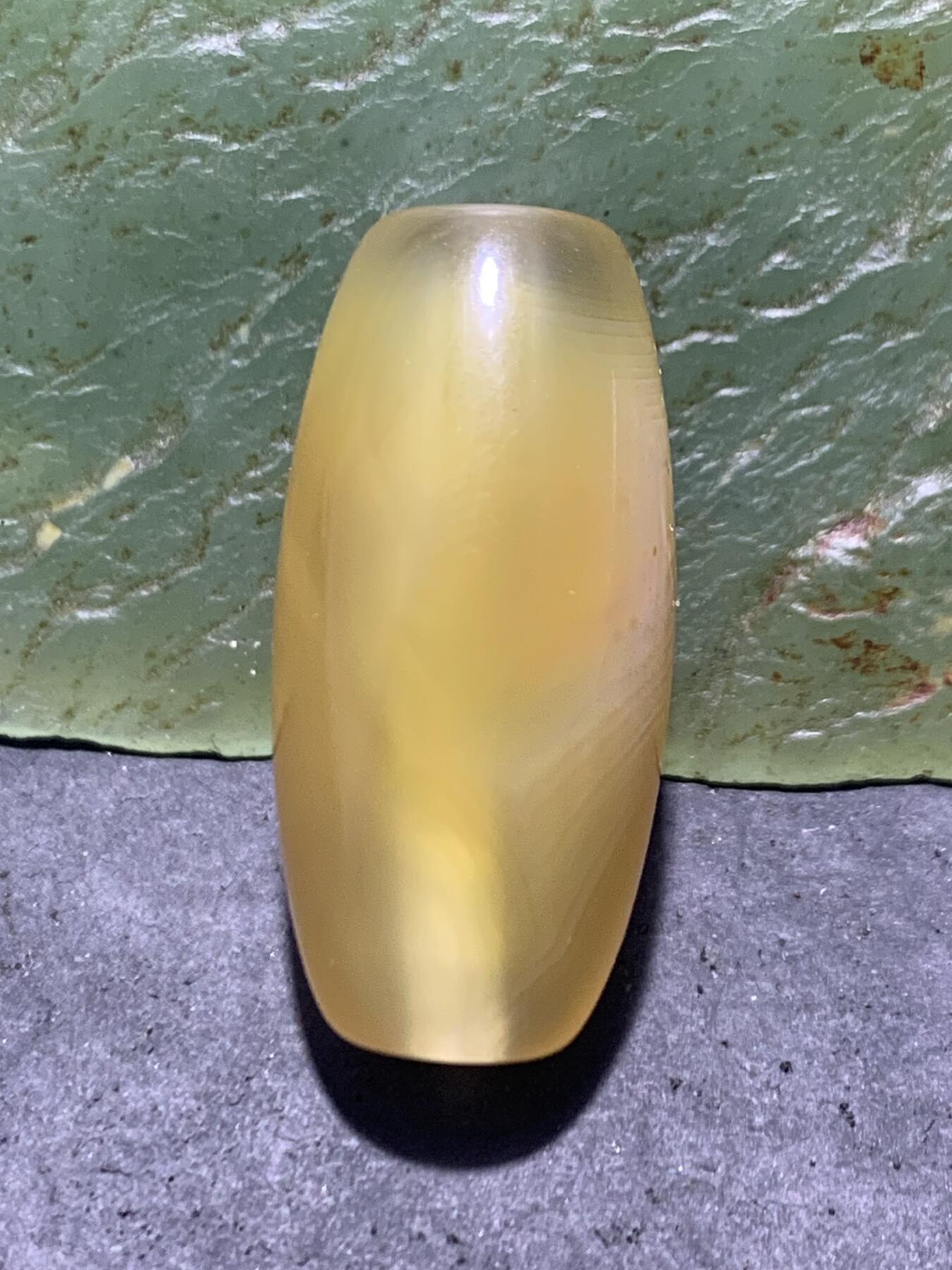 高玉化天眼纹缠丝玛瑙通货随形桶珠一颗
