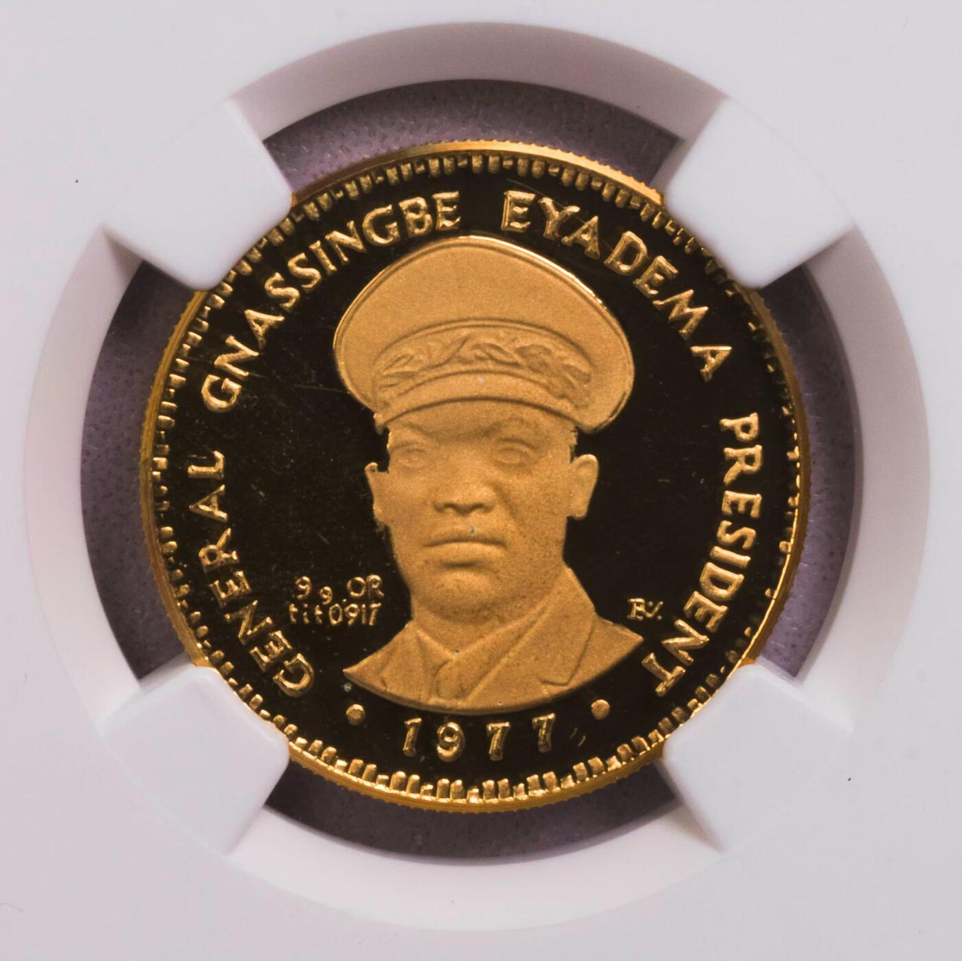 NGC-PF68UC 1977多哥埃亚德马25000法郎金币