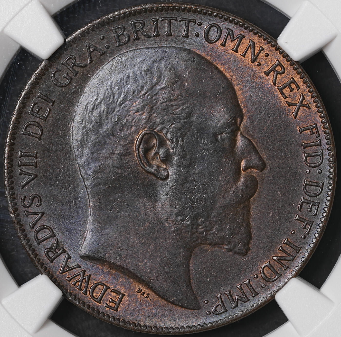 修遠堂世界钱币第五十五期 全场包邮 NGC MS62BN 1910年英国1便士铜币