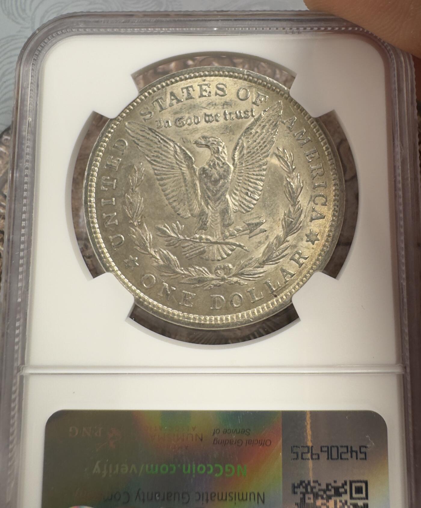 “一元初始，万象更新”新年新铺开张（第3期） 全场免押金出价 NGC-MS61 1921年美国摩根，淡金色黄油包浆