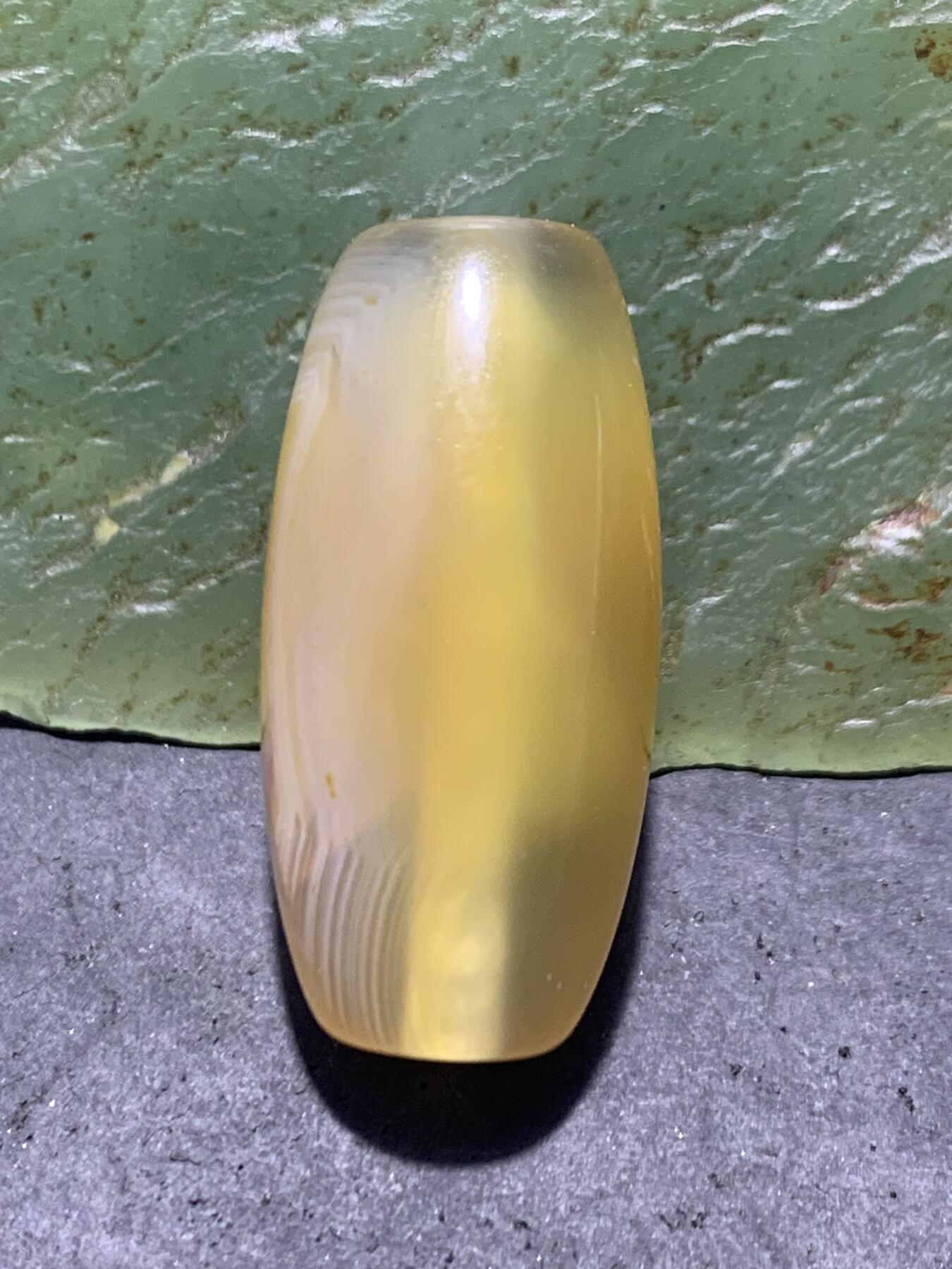 高玉化天眼纹缠丝玛瑙通货随形桶珠一颗