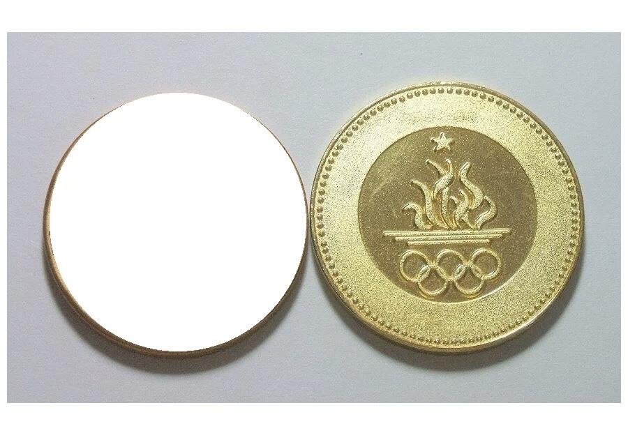 日本1980年奥运会五环 高浮雕精制镀金章 30MM