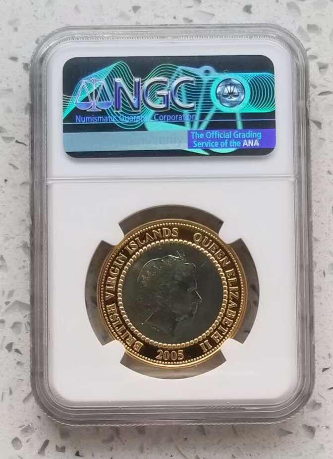 【币将精彩】世界钱币拍卖（2025-8-24） 维尔京2005年天鹅钛金双金属币NGC67  纯金9克+钛2克