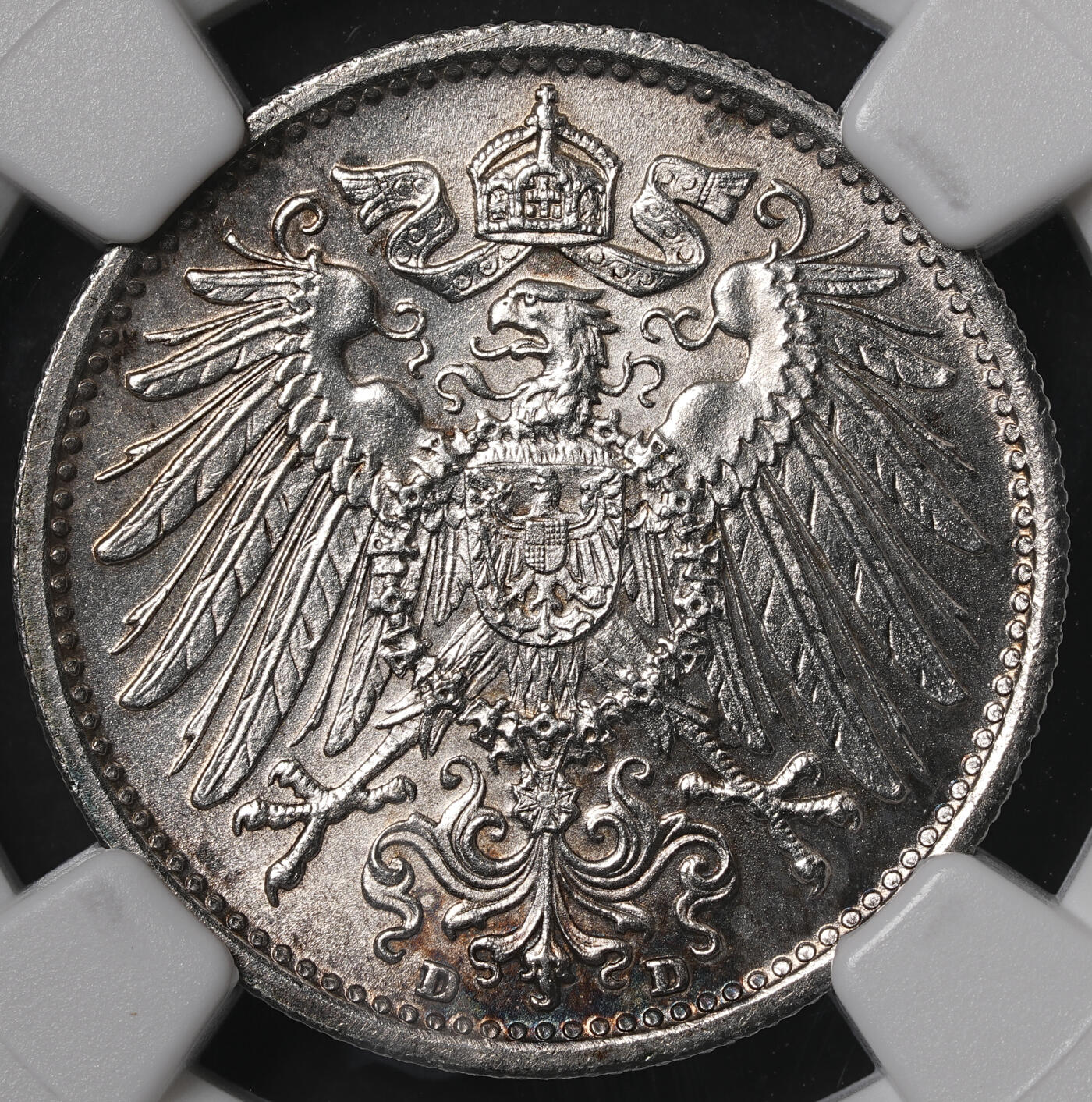 修遠堂世界钱币第五十五期 全场包邮 NGC MS64 1903年德意志第二帝国1马克银币 D厂铭 五彩 较少见早期年份