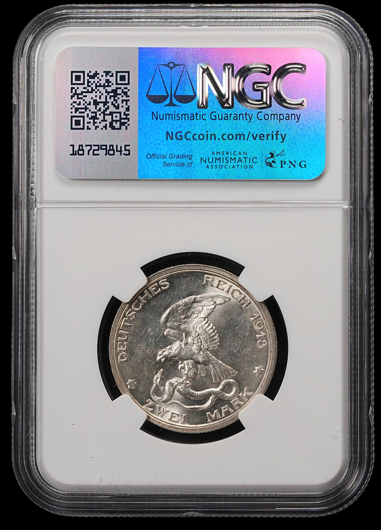 修遠堂世界钱币第五十五期 全场包邮 NGC MS62 1913年普鲁士战胜拿破仑百年纪念2马克银币