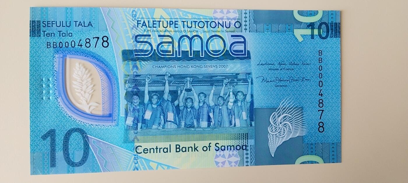 天和轩精品钱币第56场 全新UNC  首发BB冠萨摩亚10塔拉塑料钞