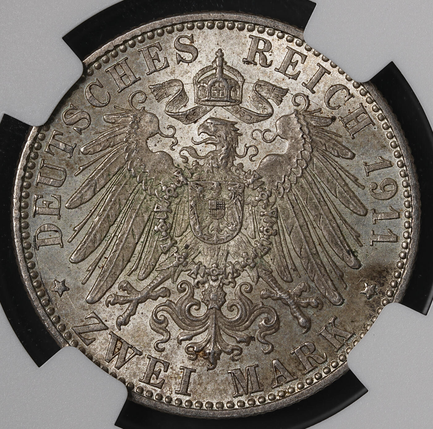 修遠堂世界钱币第五十五期 全场包邮 NGC MS63 1911年巴伐利亚摄政王90大寿纪念2马克银币