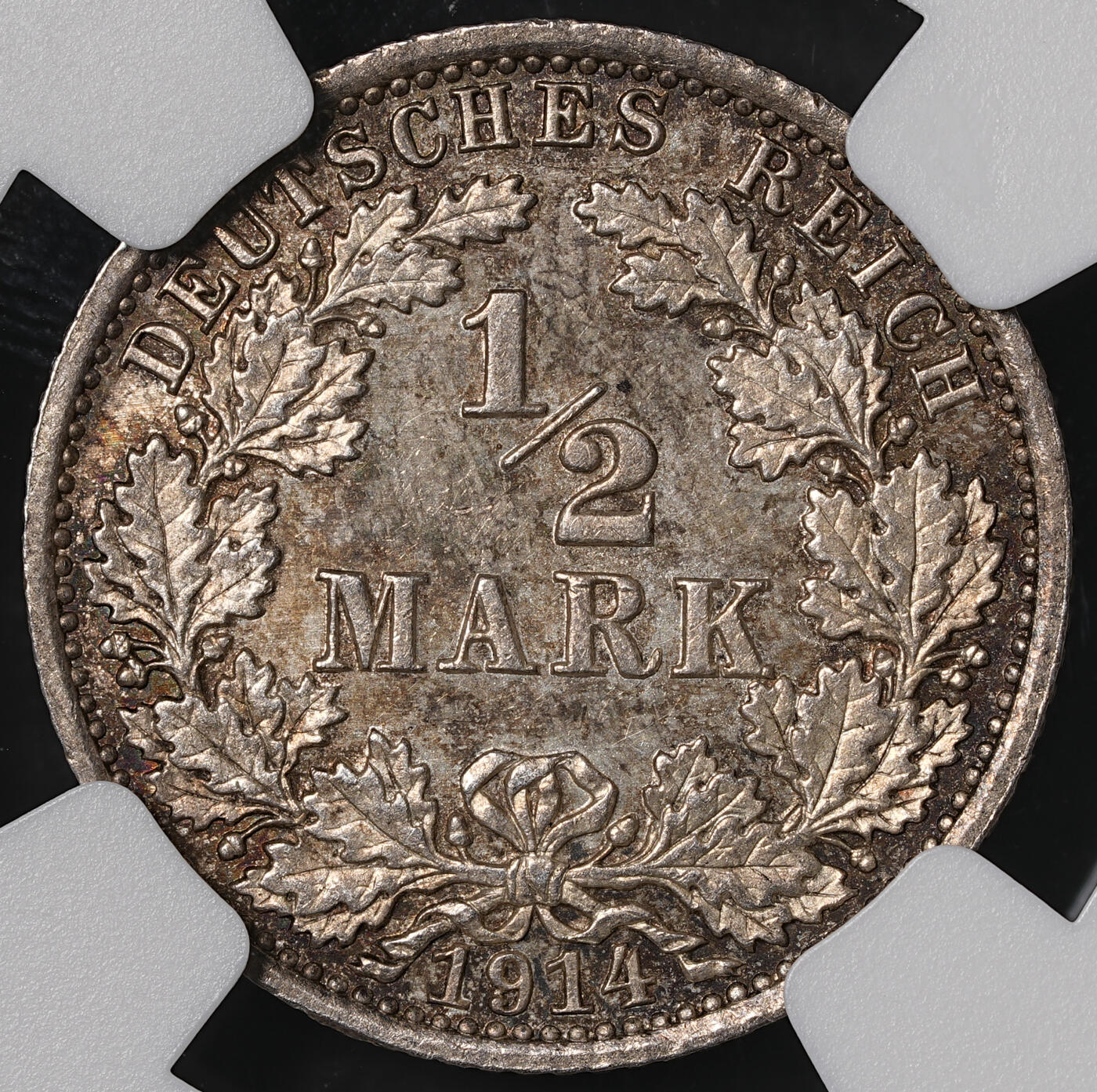 修遠堂世界钱币第五十五期 全场包邮 NGC MS64 1914年德意志第二帝国1/2马克银币 A厂铭