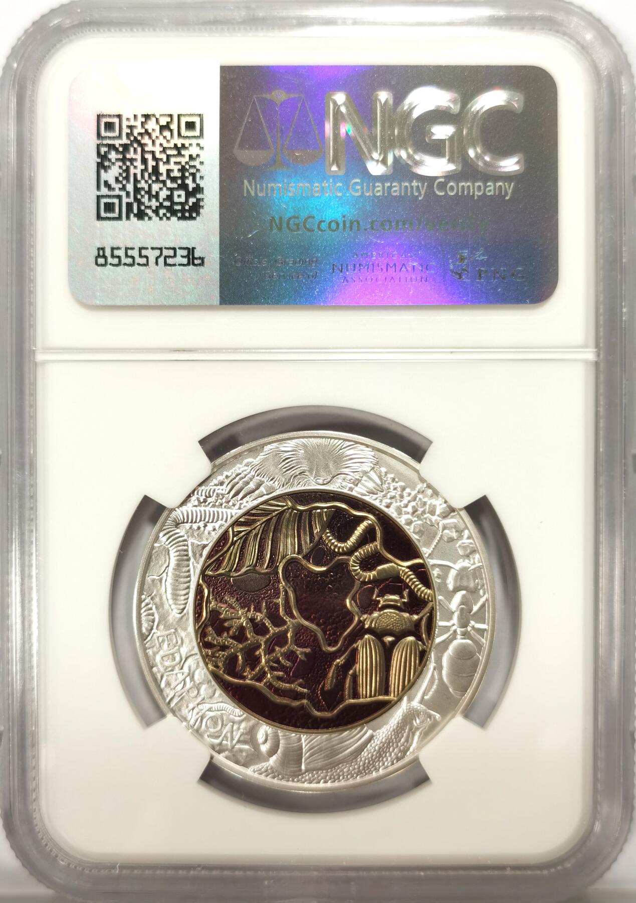 博洋堂世界钱币拍卖第108期（全场包邮） NGC MS70 奥地利2024年土壤微生物(Edaphon)25欧元银铌双色币，带盒证