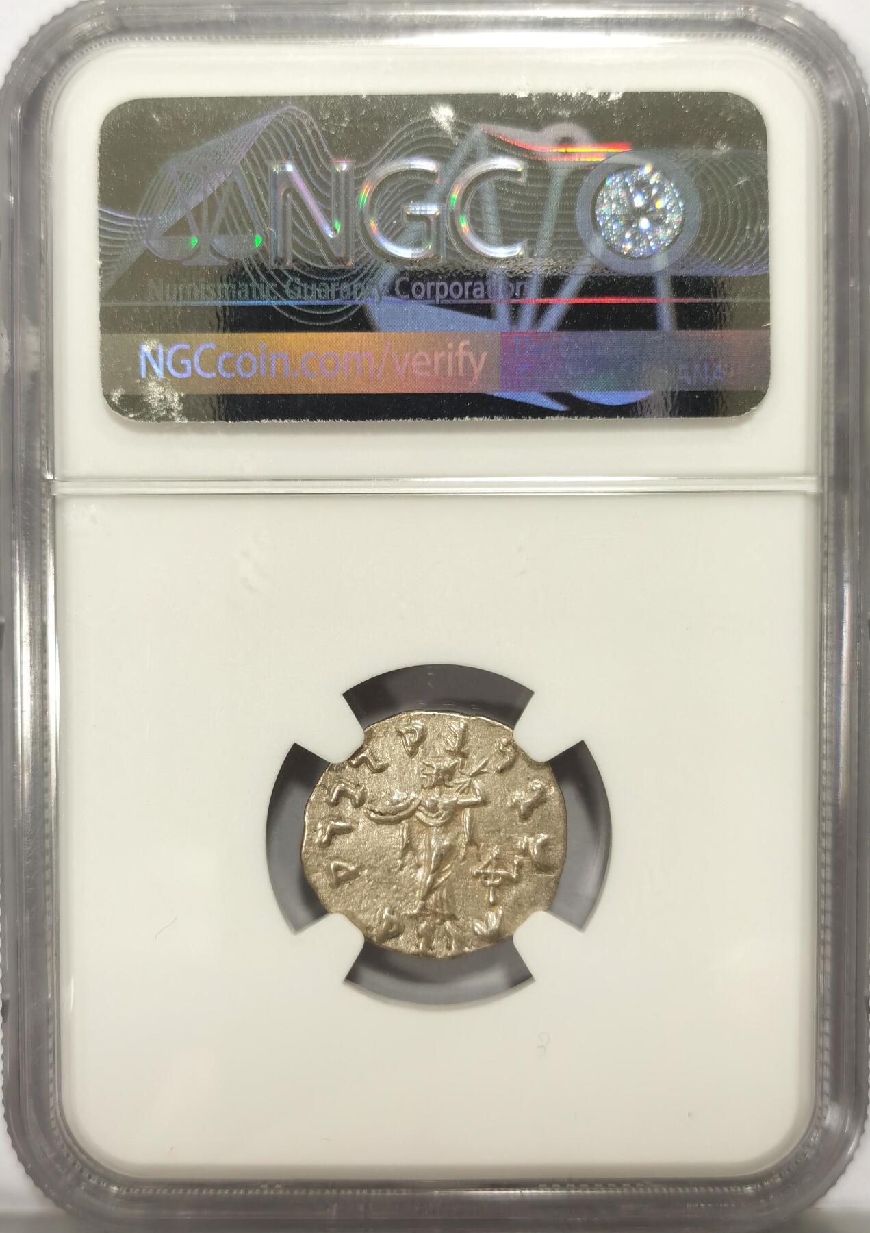 博洋堂世界钱币拍卖第108期（全场包邮） NGC Ch XF 公元前2世纪巴克特里亚王国1德拉克马银币