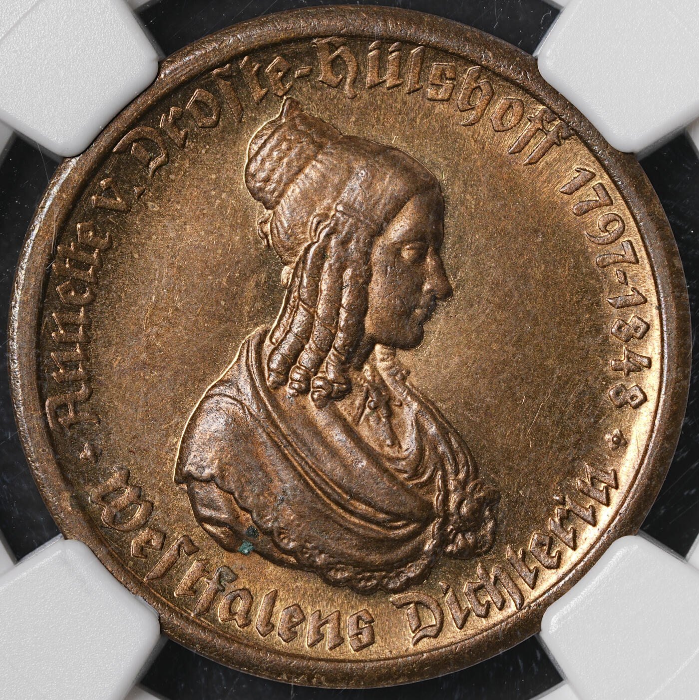 修遠堂世界钱币第五十五期 全场包邮 NGC MS64RB 1923年德国紧急时期威斯特法伦100马克马币 少见女人头版
