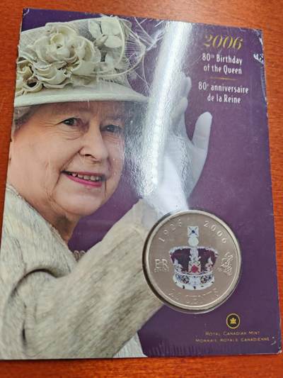 长老汇马年精选第十三场拍卖 - 2006加拿大女王80寿辰25分铜镍币卡装，2.5万套