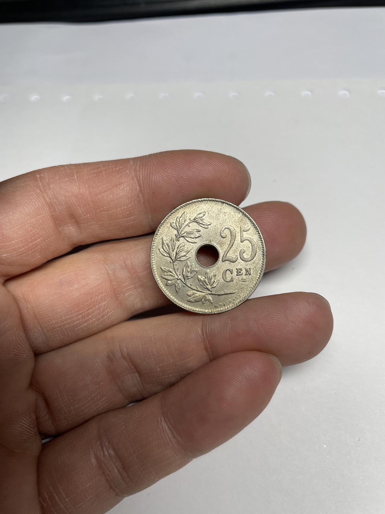 每日一拍，2025年集古藏今外币拍卖第一期-第5场—（总第195拍），可以寄存60天，满160元包邮。 1929年比利时25分