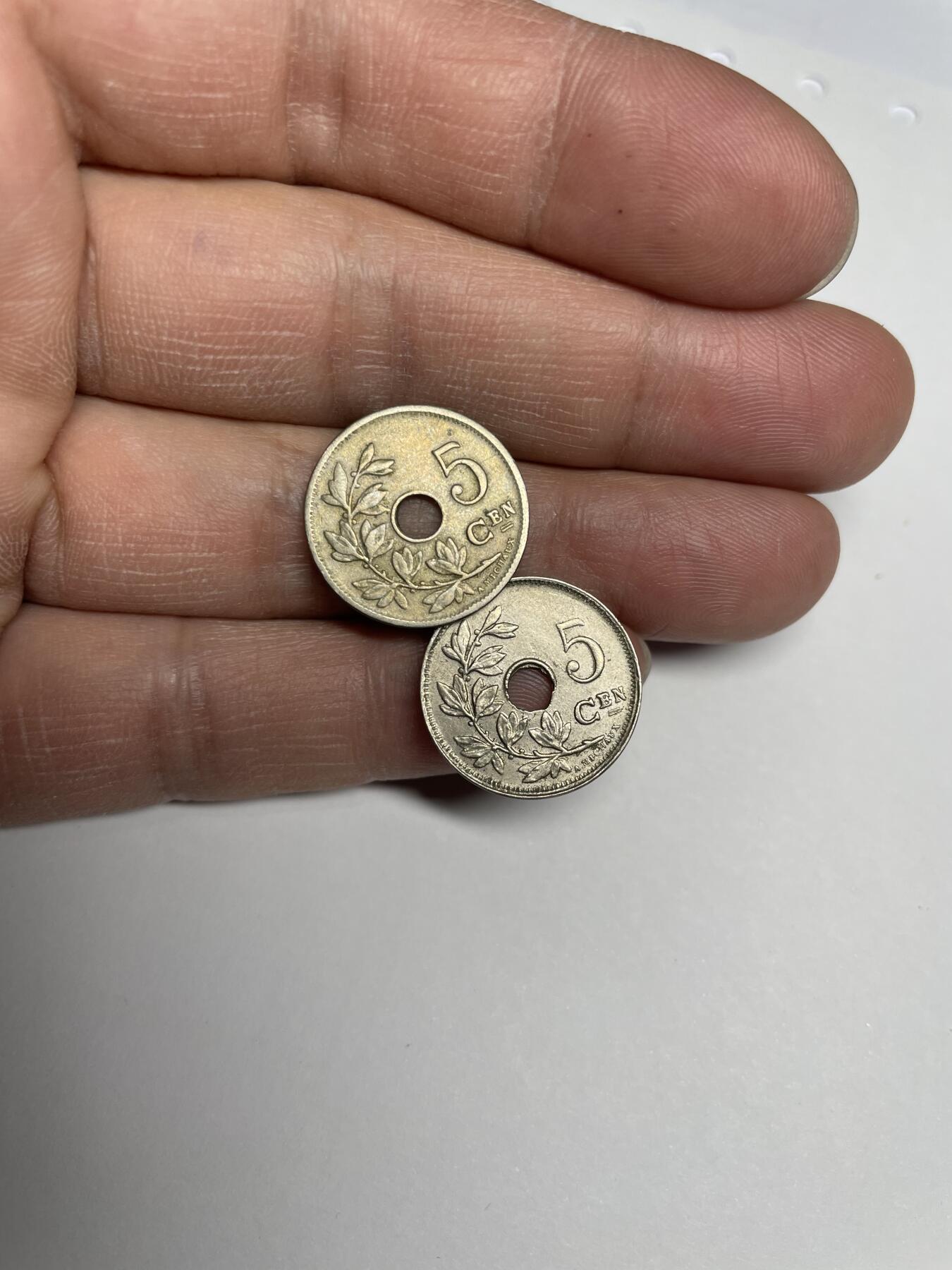 每日一拍，2025年集古藏今外币拍卖第一期-第5场—（总第195拍），可以寄存60天，满160元包邮。 1922、1925年比利时5分