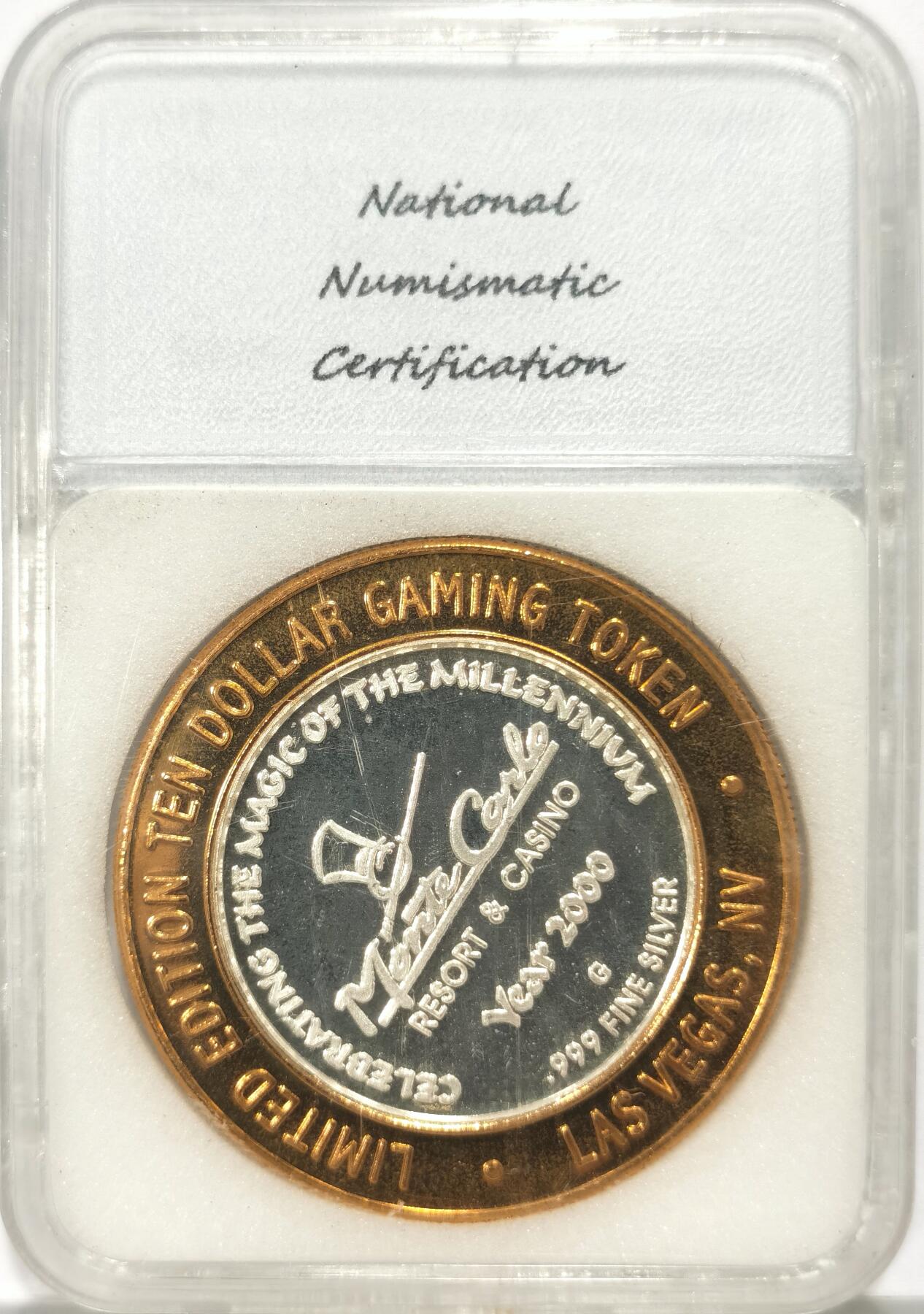 博洋堂世界钱币拍卖第108期（全场包邮） 2000年拉斯维加斯赌城系列纯银纪念币Monte Carlo赌场，重约37g