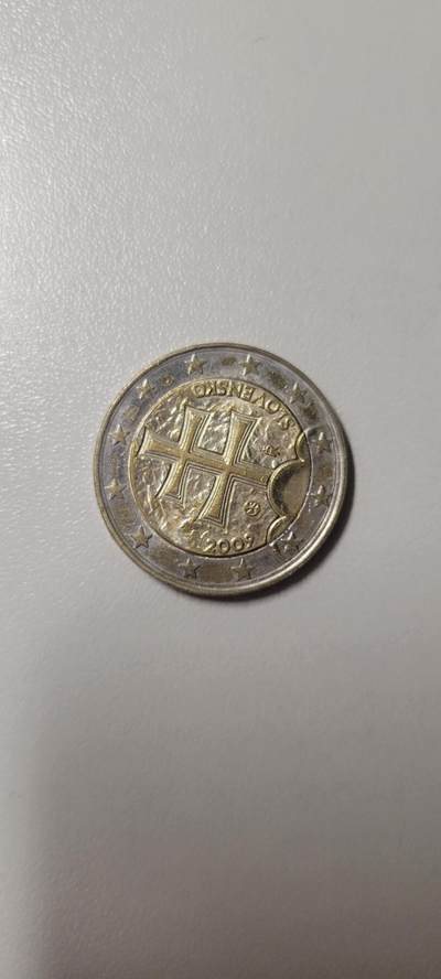 2025第二期  斯洛伐克2009年2欧元首发，上面有胶