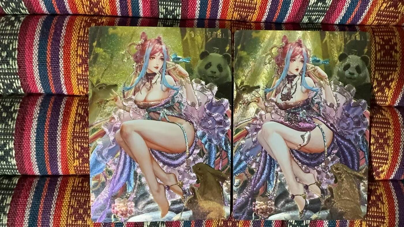 光影卡牌第五期，美女卡，五虎卡，签名卡，绝版卡，收拍品代拍 卡玩帕克水浒姬2张，粗闪工艺