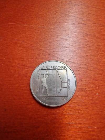 长老汇马年精选第四场拍卖 -  1987瑞士建筑大师柯布西耶诞辰百周年5法郎铜镍币