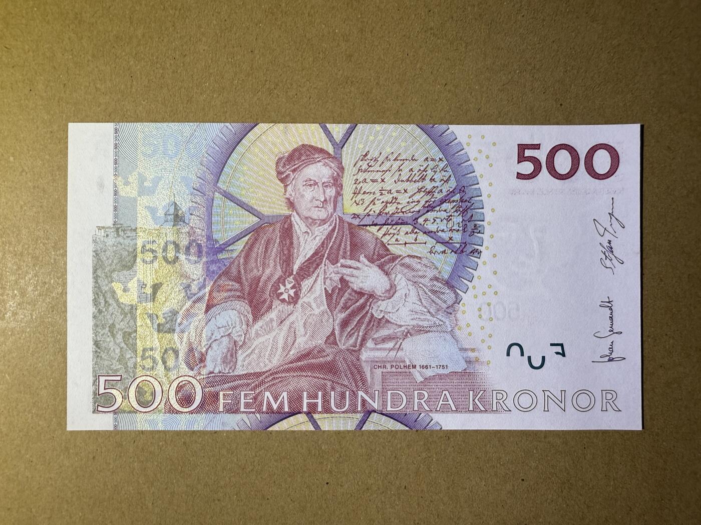 《张总收藏》184期-外币百拍春节前收官 瑞典500克朗 UNC 2007年 红卡尔