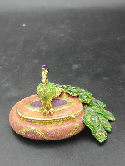 25期拍卖 - 80年代金属珐琅孔雀胭脂盒