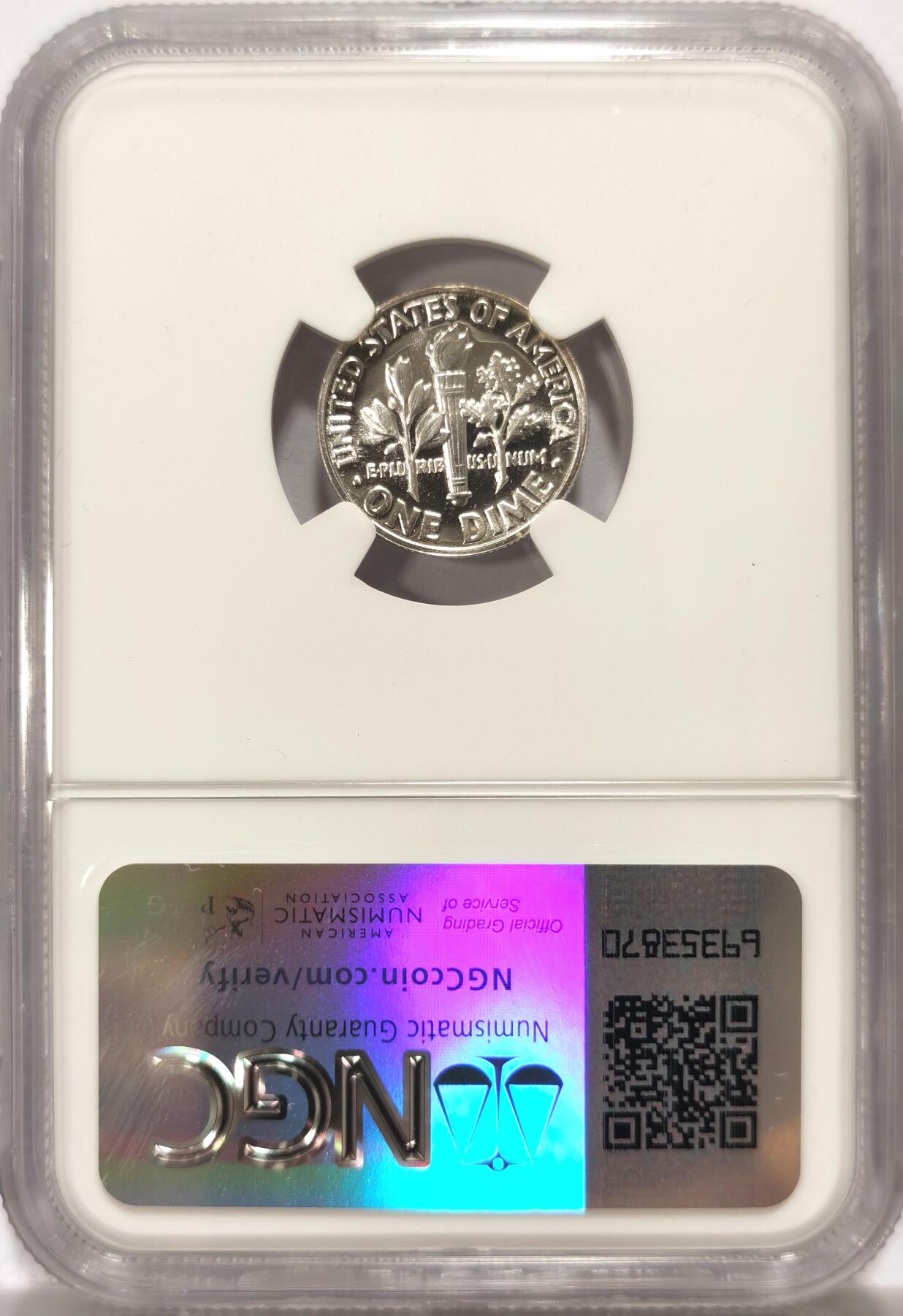 博洋堂世界钱币拍卖第108期（全场包邮） NGC PF69 美国1964年罗斯福10分银币，极致高分镜面