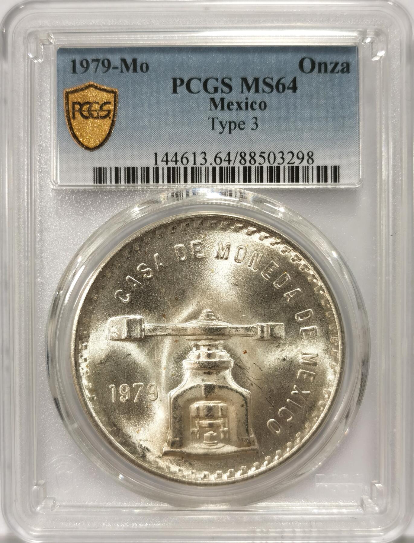 博洋堂世界钱币拍卖第108期（全场包邮） PCGS MS64 墨西哥1979年天平铸币机一盎司大银币