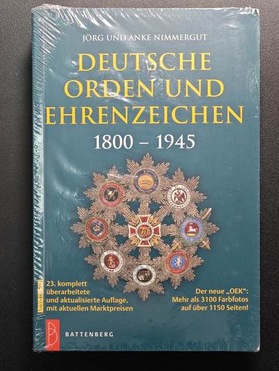 【德藏】世界币章拍卖第115期 拍品征集中~欢迎藏友联系 - 全新塑封 德国1800-1945年勋章目录 全彩高清铜版纸印刷 内容涵盖广泛种类众多 了解德国勋章文化必备工具书 学习收藏兼备 全书约1160页