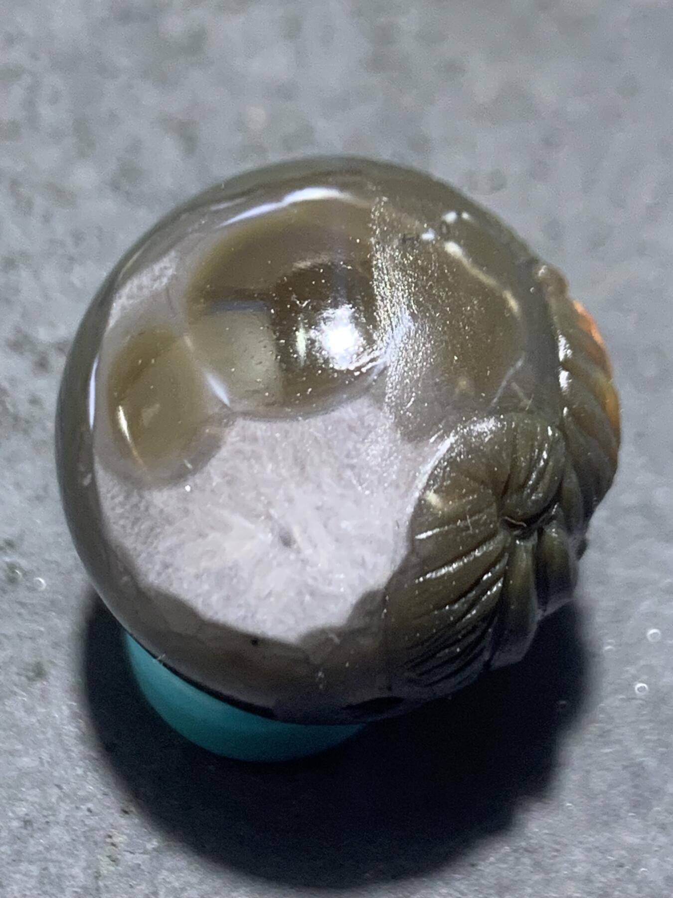 精美冰飘战国红玛瑙手工俏色巧雕吉象珠一个