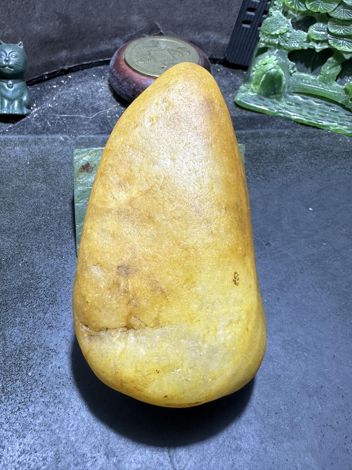精美天然地表老料黄冻籽料金丝玉原石一块，