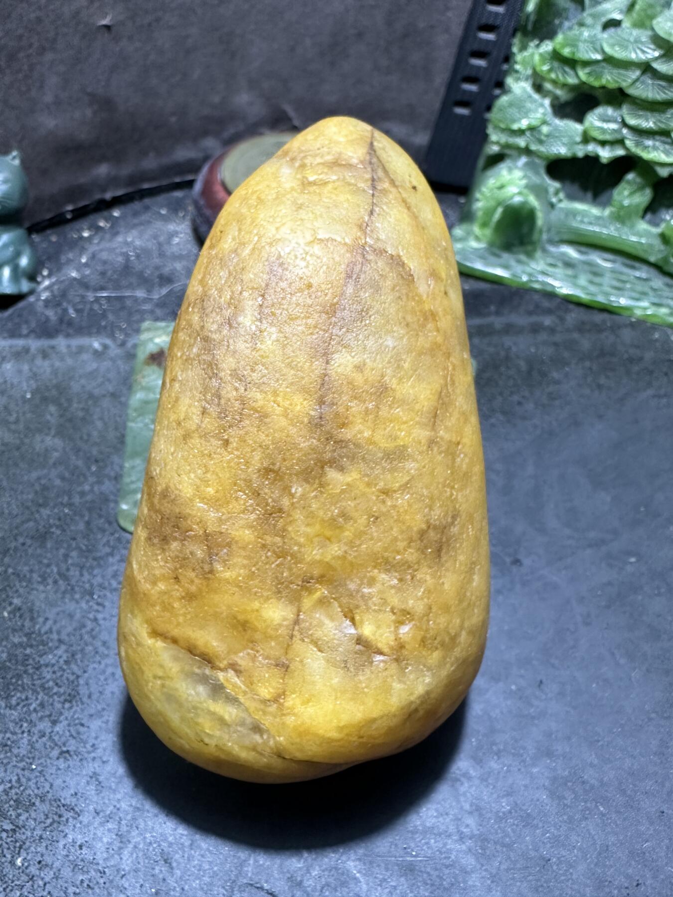 精美天然地表老料黄冻籽料金丝玉原石一块，