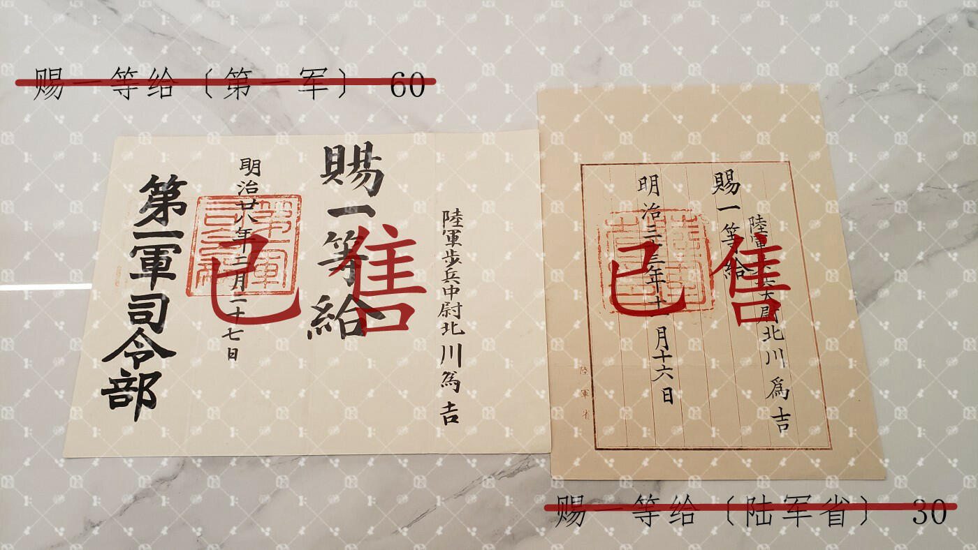 北川为吉 陆军省任命书等 【陆军大佐 鸟取连队区司令官 广岛陆军地方幼年学校长】