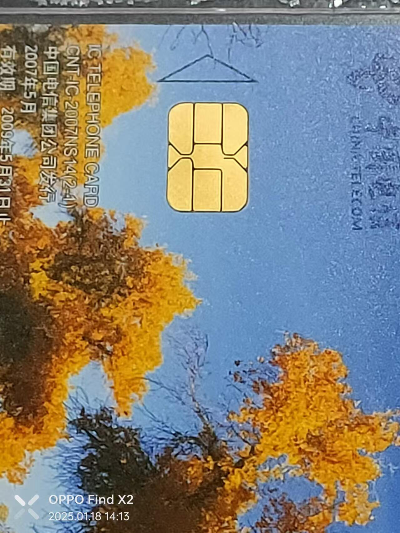 公藏第97期评级卡拍卖 电信IC卡（IC-2007NS14  甘肃酒泉胡杨林）2全甘肃原地版，公藏68分。公藏评级专业有卡号及防伪标。