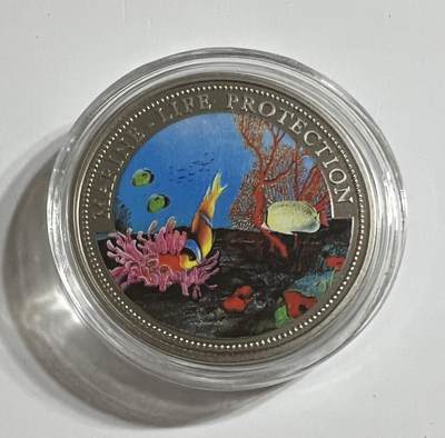 S&S Numismatic世界钱币-拍卖 第112期  - 帕劳1994年 海洋生物保护-保护海洋生物 1元彩色精制纪念币 盒证齐全