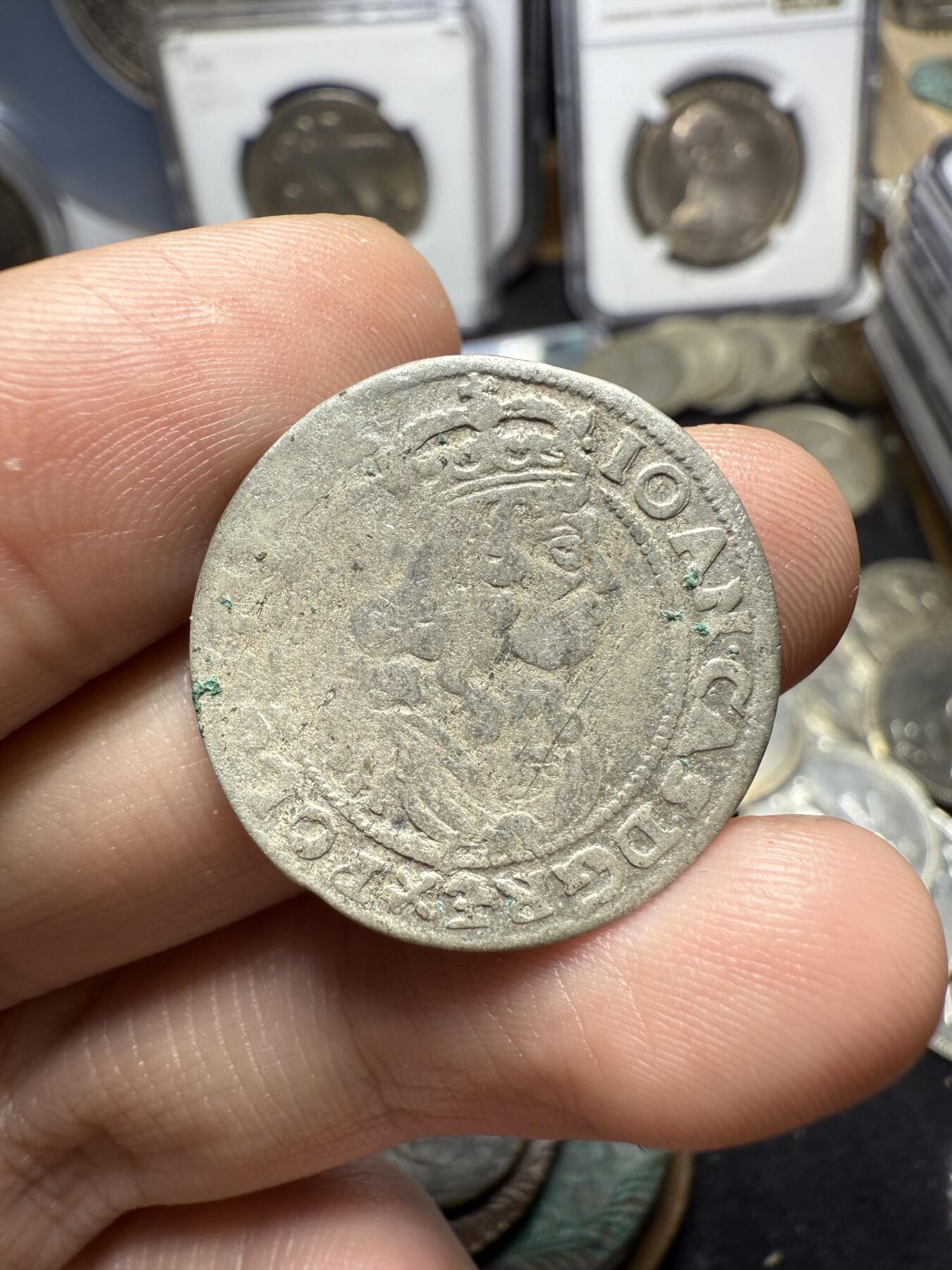 南宋泉阁俄币 外币 国币 专场第四期 波兰立陶宛联邦 1666年 杨-卡齐米日二世 6格罗申小银币 轻薄 少见品种