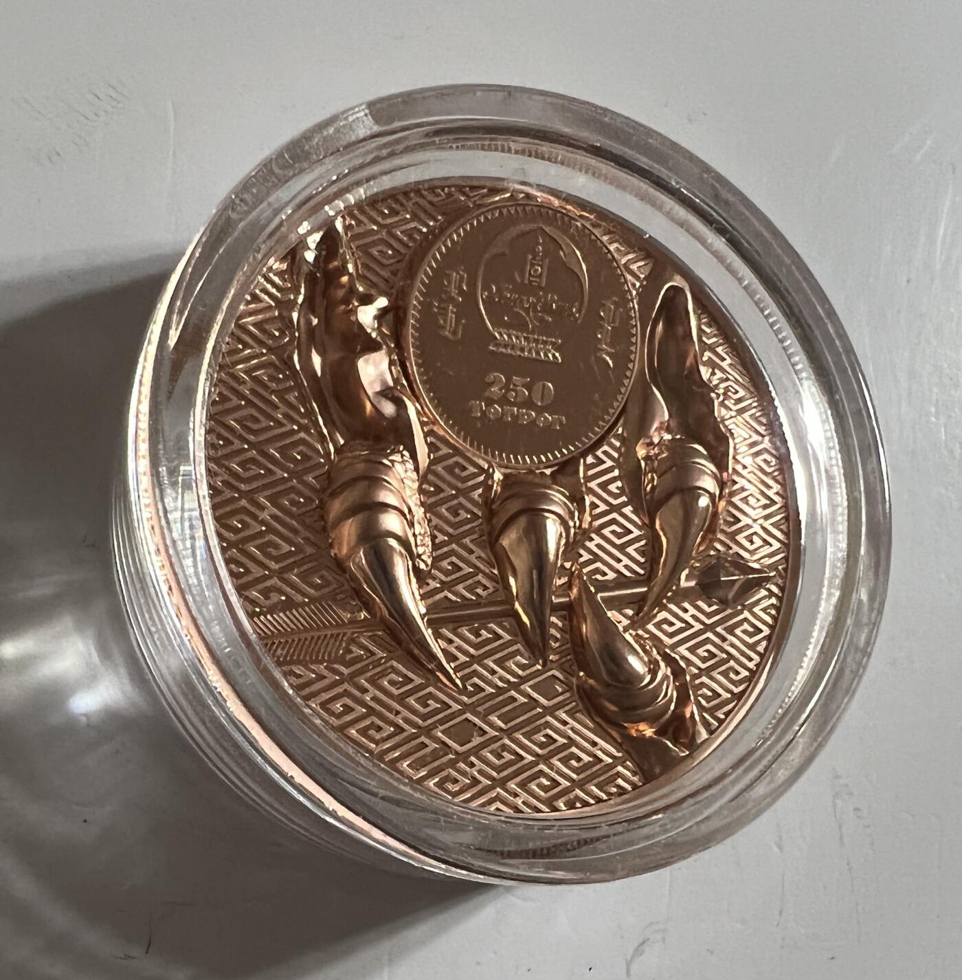 S&S Numismatic世界钱币-拍卖 第114期  蒙古2020年 狂野蒙古-雄鹰 250图格里克高浮雕精制纪念币  带证书