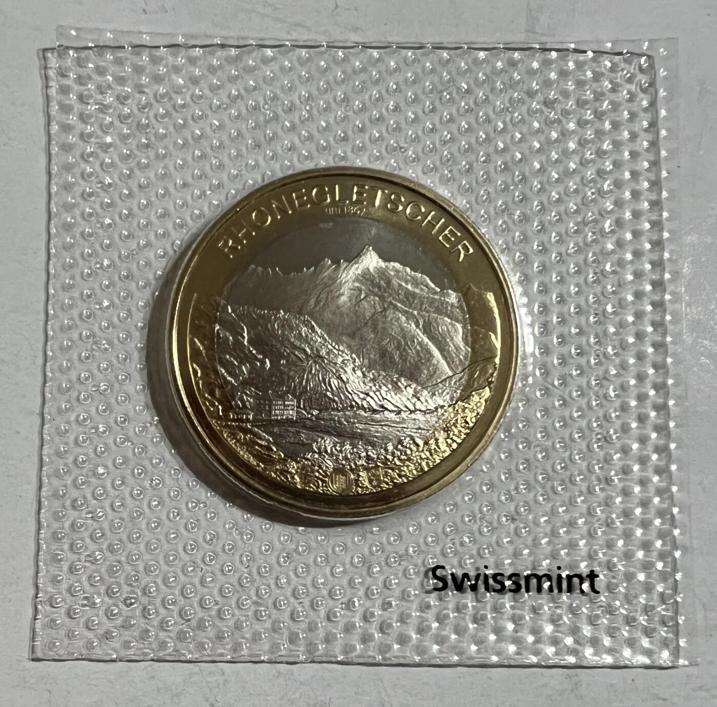 S&S Numismatic世界钱币-拍卖 第114期  瑞士2024年 瑞士冰川-罗纳冰川 10法郎双色纪念币 原厂塑封