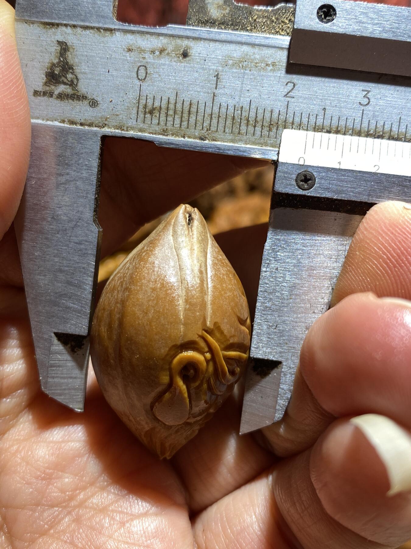 苏工手工核雕年底放漏 福利苏工核雕纯手工雕刻，老籽留刀痕忠义千秋，立体感十足表情丰富，尺寸2。3x3.8喜欢的来价格不贵